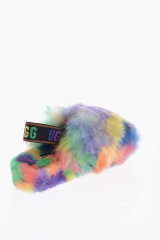 Wool FLUFF YEAH PRIDE Slippers with Logoed Elastic Band
