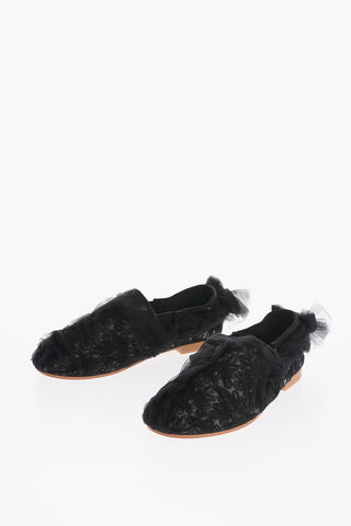 TAO Lace Ballet Flats with Tulle Decoration