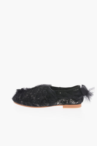 TAO Lace Ballet Flats with Tulle Decoration