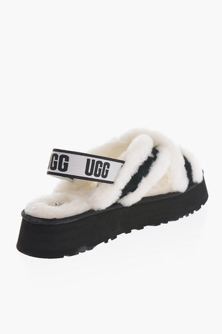 Real Fur DISCO Sandals with Crossed Bands 5cm