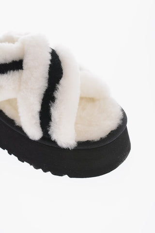 Real Fur DISCO Sandals with Crossed Bands 5cm