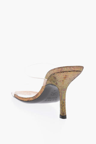 Sandali Glitterati con Doppio Cinturino Trasparente 10cm