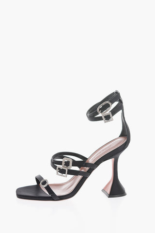 Satin ROBYN Sandals with Crystal Embellished Buckles 9cm