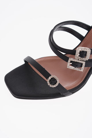 Satin ROBYN Sandals with Crystal Embellished Buckles 9cm