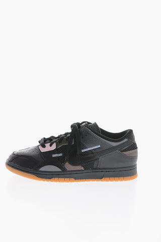 Leather and Fabric DUNK SCRAP Sneakers with Contrasting Details