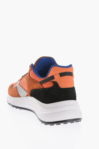 Fabric and Suede HYPERLIGHT Low-Top Sneakers with Contrast Details