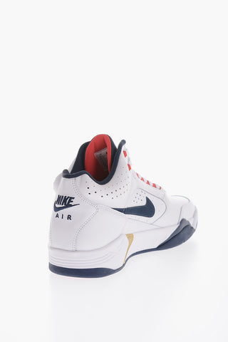 AIR Perforated Leather FLIGHT High-Top Sneakers with Golden Details
