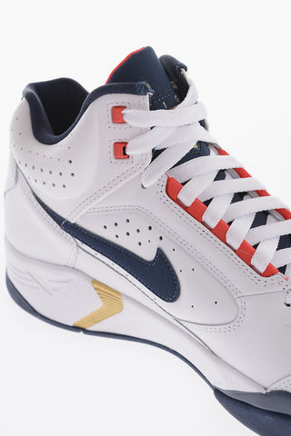 AIR Perforated Leather FLIGHT High-Top Sneakers with Golden Details