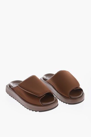 GIA COUTURE Leather and Fabric GIA 1 Sandals with Touch Closure