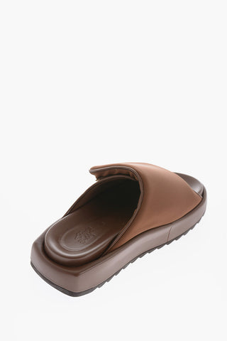 GIA COUTURE Leather and Fabric GIA 1 Sandals with Touch Closure