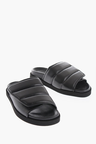 Sandali in Pelle con Chiusura in Velcro