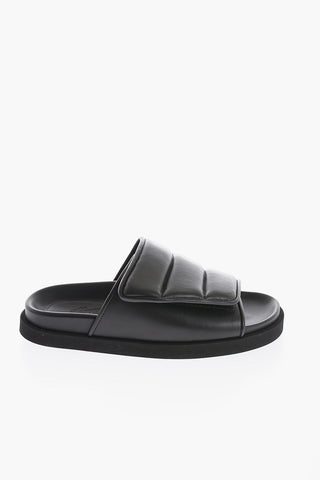 Sandali in Pelle con Chiusura in Velcro