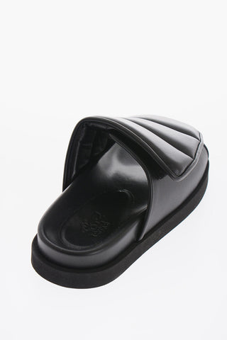 Sandali in Pelle con Chiusura in Velcro