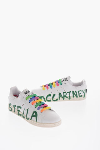 ADIDAS Sneakers Basse STAN SMIT In Ecopelle con Lacci Colorati e Logo Effetto Spray