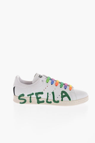 ADIDAS Sneakers Basse STAN SMIT In Ecopelle con Lacci Colorati e Logo Effetto Spray