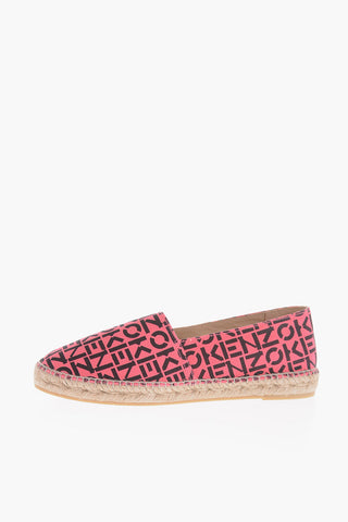 Espadrillas All-over Monogram con Interno in Pelle e Suola in Raffia