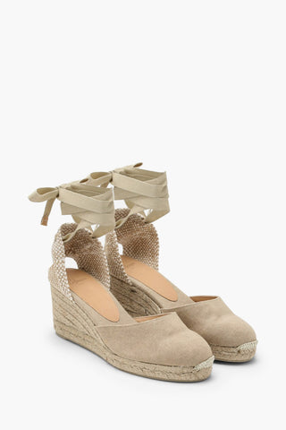 Canvas CARINA Lace-up Espadrilles with Wedge 9cm