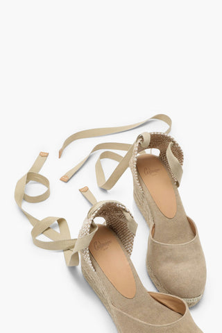Canvas CARINA Lace-up Espadrilles with Wedge 9cm