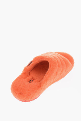 Real Fur FLUFFY YOU Sliders with Embroidery Logo
