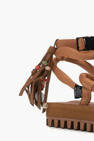 ALANUI Sandals With Suede Fringes and Beaded Embellishment