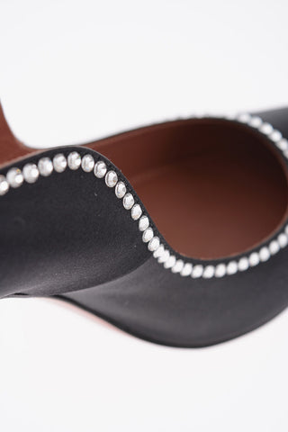 Satin ROMY Pumps with Rhinestone Embellishment 10cm