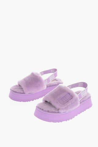 Real Fur DISCO Slippers with Logoed Elastic Band