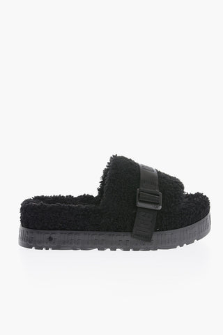 Real Fur FLUFFITA Sandals with Industrial Belt Decoration