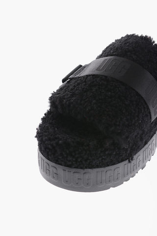 Real Fur FLUFFITA Sandals with Industrial Belt Decoration