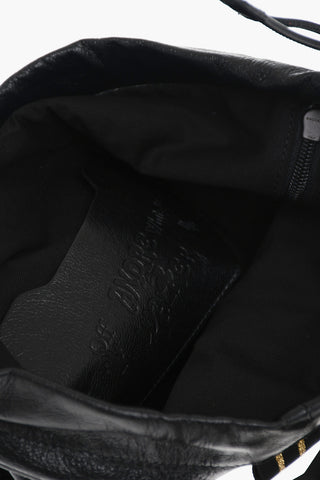 ANDRE WALKER Patent Leather Drawstring Bag with Watercolor Print