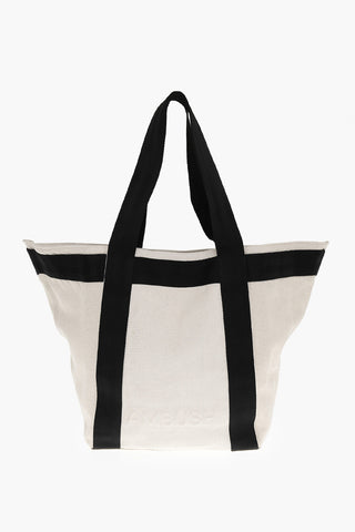 Borsa Tote con Logo in Rilievo e Pouch Interno Removibile
