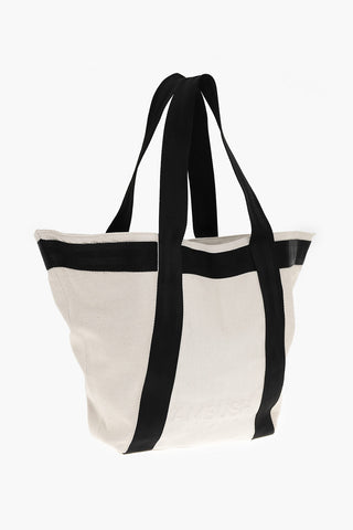 Borsa Tote con Logo in Rilievo e Pouch Interno Removibile