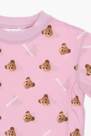 T-Shirt Girocollo con Stampa Teddy Bear All-Over