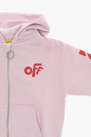 Felpa in Cotone Garzato con Chiusura Zip
