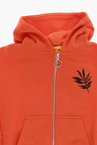 Solid Color Sweatshirt with Contrasting Print