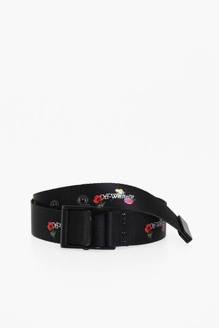Fabric Belt with Floral Embroidery 25mm