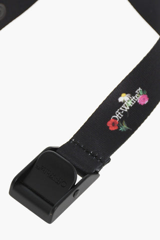Fabric Belt with Floral Embroidery 25mm