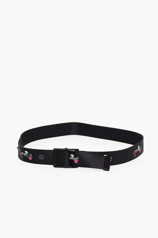 Fabric Belt with Floral Embroidery 25mm