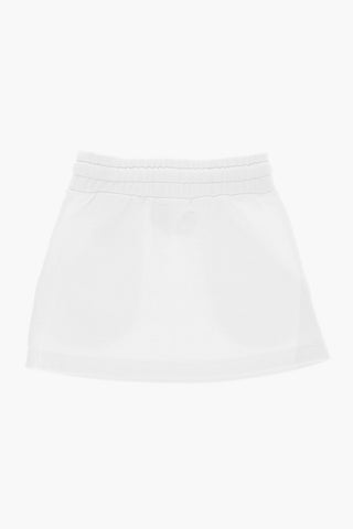 Solid Color Sweat Mini Skirt with Drawstring Waist