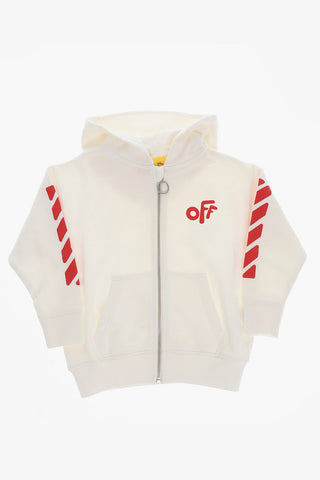 Brushed Cotton Sweatshirt with Zip Closure