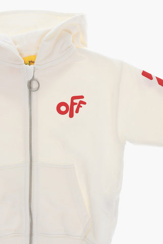 Brushed Cotton Sweatshirt with Zip Closure