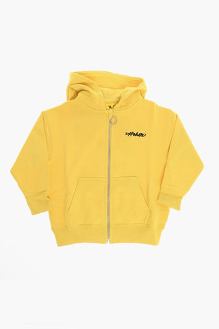 Hoodie with Zip Closure and Lettering Logo