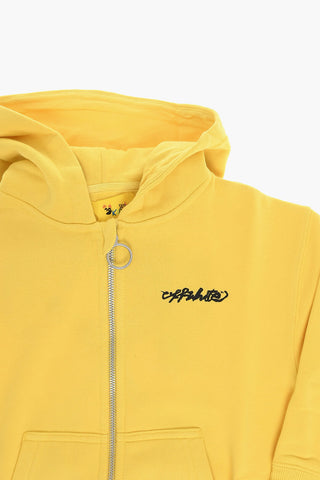 Hoodie with Zip Closure and Lettering Logo