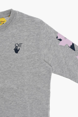 Long Sleeve Crew-neck T-Shirt with Printed Contrasting Logo