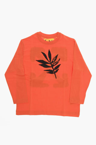 Long Sleeve Crew-Neck T-shirt With Glitter Print