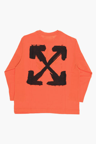 Long Sleeve Crew-Neck T-shirt With Glitter Print