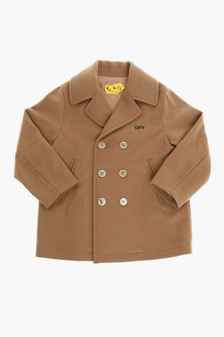 Virgin Wool Blend Double Breasted Coat