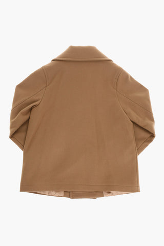 Virgin Wool Blend Double Breasted Coat