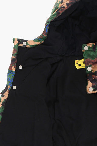 Giubbotto Imbottito Motivo Camouflage con Cappuccio