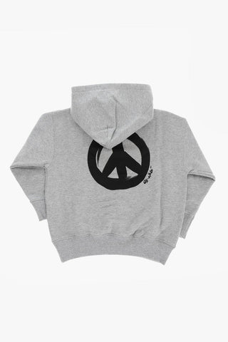 Hoodie with Lettering Print and Patch Pocket