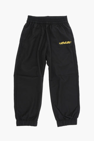 Technical Fabric Joggers with Lettering Logo Print